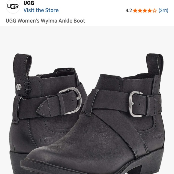 UGG Women's Black Ankle Boots with Buckle - Picture 4 of 4